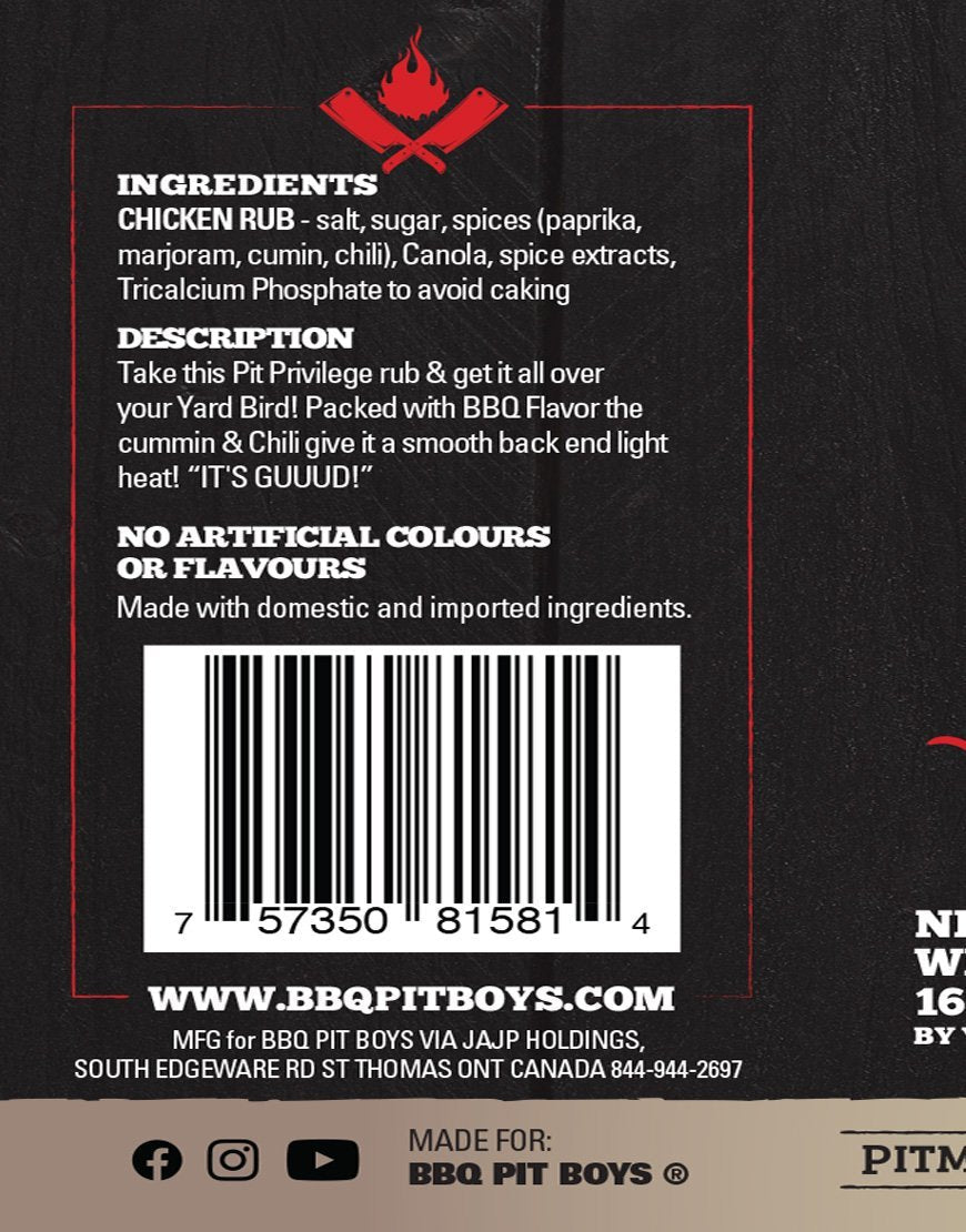 BBQ PIT BOYS POULTRY POWDER RUB