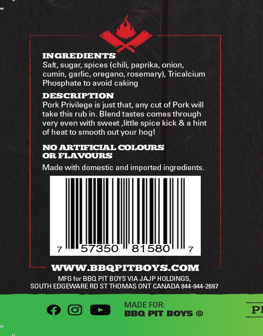 BBQ PIT BOYS PORK PRIVILEGE RUB